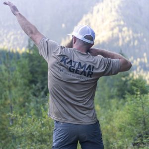 A men Posing wearing Katmai Gear t-shirt